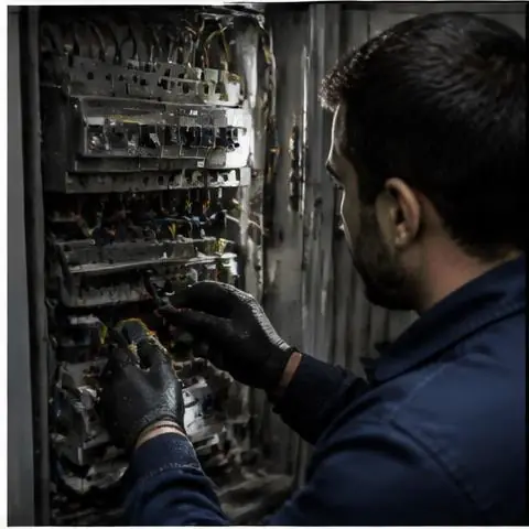 Esenyurt Piri Reis Mahallesi elektrikçi ekibinin piri Reis Mahallesi'nde rezidans daire hatları için yerinde çalışması