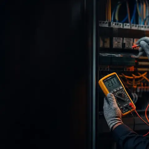 Silivri Ortaköy Mahallesi elektrikçi ekibinin üç fazlı panolarda faz dengesi ve akım ölçümü için yerinde çalışması