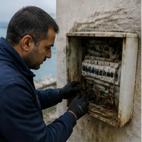 Esenyurt Çınar Mahallesi elektrikçi ekibinin esenyurt Çınar Mahallesi adreslerinde sigorta kutusu düzenleme için yerinde çalışması