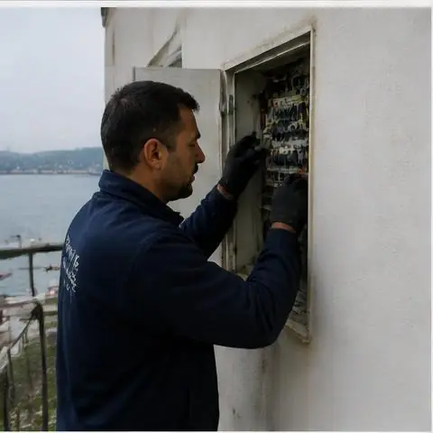 Esenyurt Esenkent Mahallesi elektrikçi ekibinin esenkent Mahallesi çevresinde jeneratör ve asansör beslemeleri için yerinde çalışması