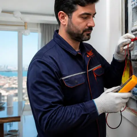 Silivri Değirmenköy İsmetpaşa Mahallesi elektrikçi ekibinin bahçe hatlarında sızdırmaz bağlantı kutusu uygulaması için yerinde çalışması