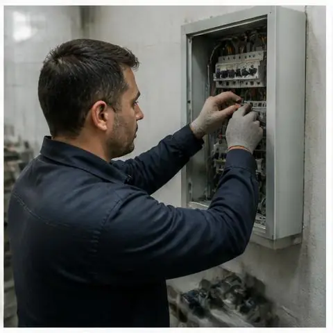 Esenyurt Necip Fazıl Kısakürek Mahallesi elektrikçi ekibinin necip Fazıl Kısakürek Mahallesi çevresinde daire içi ek hatlar için yerinde çalışması