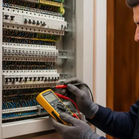 Silivri Çeltik Mahallesi elektrikçi ekibinin üç fazlı sulama pompasında faz dengesi ve termik ayarı için yerinde çalışması