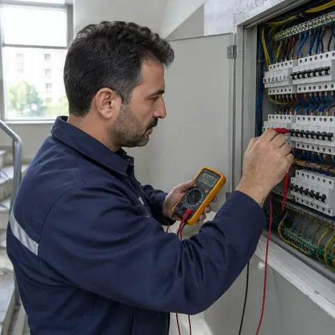 Beylikdüzü: Yüksek katlı site bloklarında daire içi devre sayısının yetersiz kalması ve ankastre hatlarında sigorta atması — Yerinde ölçüm ve arıza tespiti Beylikdüzü elektrikçi ekibinin yüksek katlı site bloklarında daire içi devre sayısının yetersiz kalması ve ankastre hatlarında sigorta atması için yerinde çalışması