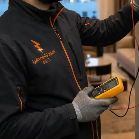 Silivri Selimpaşa Mahallesi elektrikçi ekibinin sezon başı pano kontrolü ve izolasyon ölçümü için yerinde çalışması