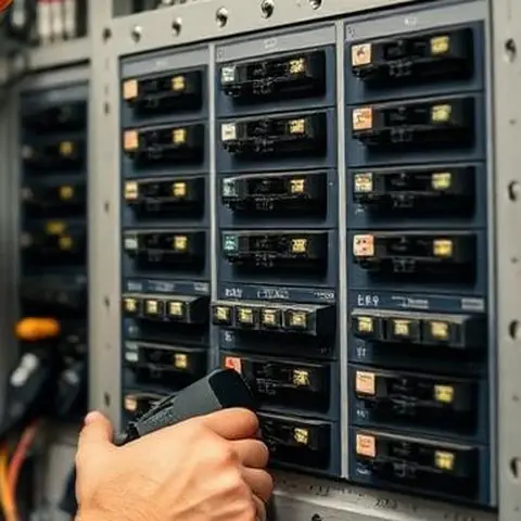 Silivri Marina elektrikçi ekibinin rıhtım besleme kutularında conta, kilit ve kaçak akım koruması kontrolü için yerinde çalışması