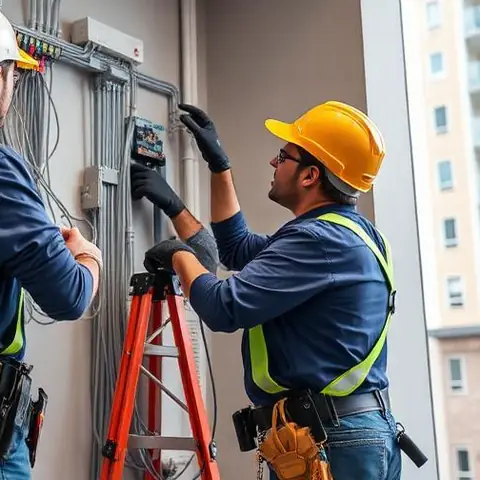 Silivri Kurfallı Mahallesi elektrikçi ekibinin uç noktalarda gerilim düşümünün ölçülmesi ve giderilmesi için yerinde çalışması