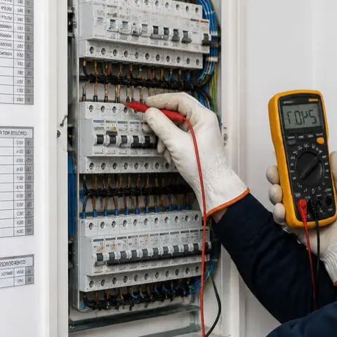 Silivri Fener Mahallesi elektrikçi ekibinin tuzlu nem kaynaklı pano içi oksitlenme kontrolü için yerinde çalışması