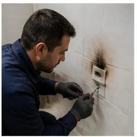 Esenyurt Mehterçeşme Mahallesi elektrikçi ekibinin mehterçeşme Mahallesi çevresinde daire içi kısa devre tespiti için yerinde çalışması