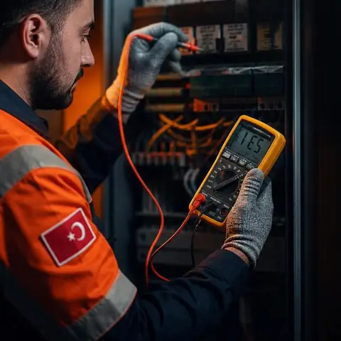 Silivri Sayalar Mahallesi elektrikçi ekibinin bahçe ve tarım hatlarında koruge boru ile güvenli güzergâh için yerinde çalışması
