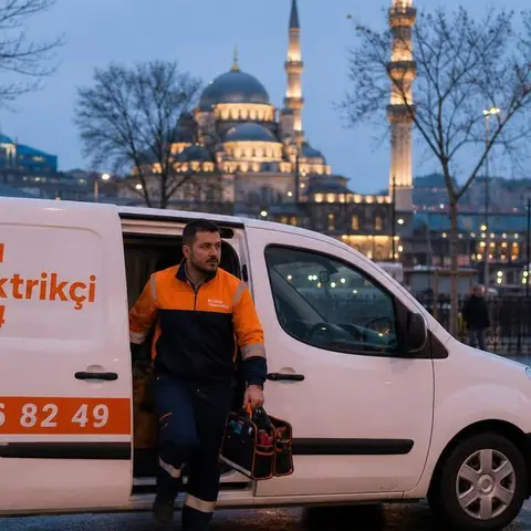 Silivri Ortaköy Mahallesi elektrikçi ekibinin kompanzasyon panosunda kondansatör değerlendirmesi için yerinde çalışması