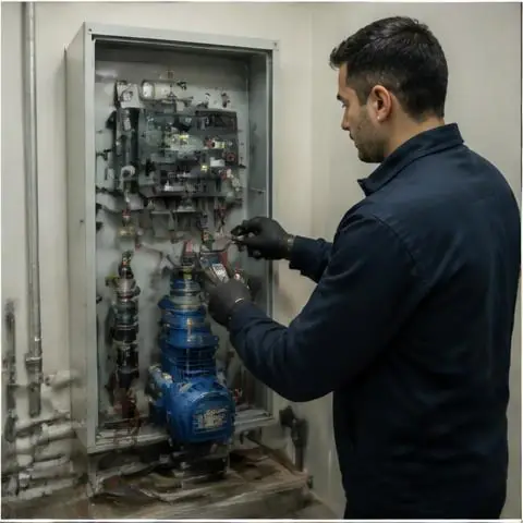 Büyükçekmece Celaliye Mahallesi elektrikçi ekibinin uzun süre kullanılmayan hatlarda temassızlık için yerinde çalışması