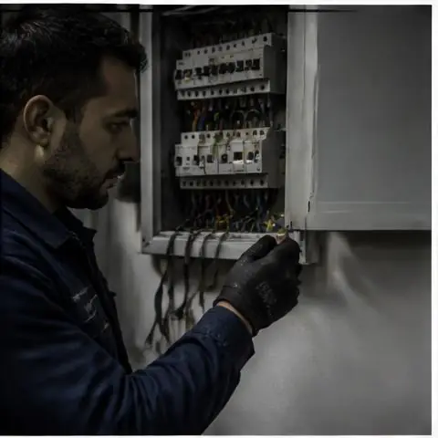 Esenyurt Pınar Mahallesi elektrikçi ekibinin pınar Mahallesi'nde site giriş aydınlatması için yerinde çalışması