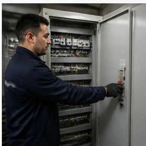 Esenyurt Atatürk Mahallesi elektrikçi ekibinin atatürk Mahallesi çevresinde klima ve cihaz hattı çekimi için yerinde çalışması