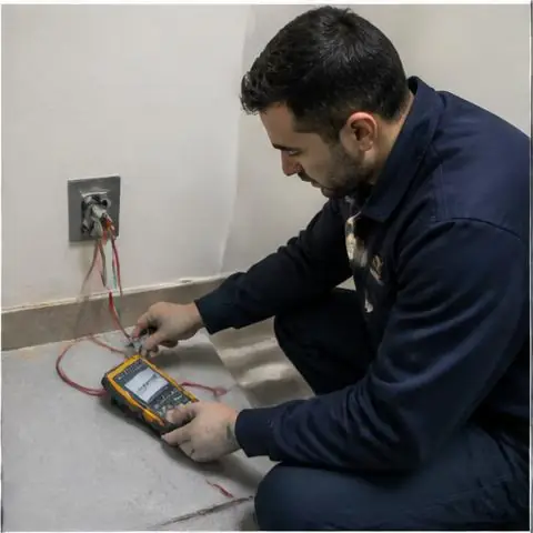 Büyükçekmece Celaliye Mahallesi elektrikçi ekibinin sezon açılışında kaçak akım rölesinin atması için yerinde çalışması