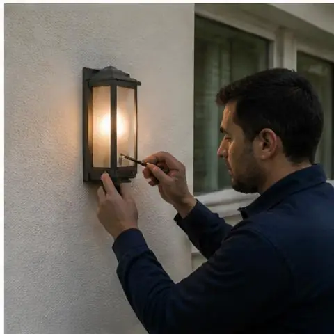 Esenyurt İstiklal Mahallesi elektrikçi ekibinin istiklal Mahallesi'nde sanayi tipi pano bakımı için yerinde çalışması
