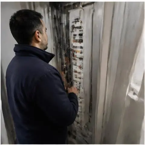 Bahçeşehir Esenkent Mahallesi elektrikçi ekibinin mahalle çarşısındaki dükkânlarda tek hatta binen soğutucu ve klima yükleri için yerinde çalışması