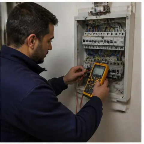 Büyükçekmece Mimarsinan Mahallesi elektrikçi ekibinin site ortak alan ve otopark aydınlatması için yerinde çalışması