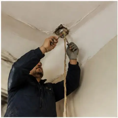 Büyükçekmece Batıköy elektrikçi ekibinin ortak alan aydınlatması ve otomatik kontrol için yerinde çalışması