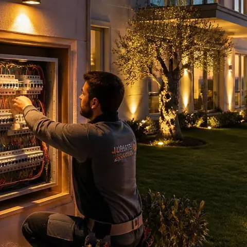 Silivri Seymen Mahallesi elektrikçi ekibinin izolasyon ölçümüyle öncelikli hatların belirlenmesi için yerinde çalışması