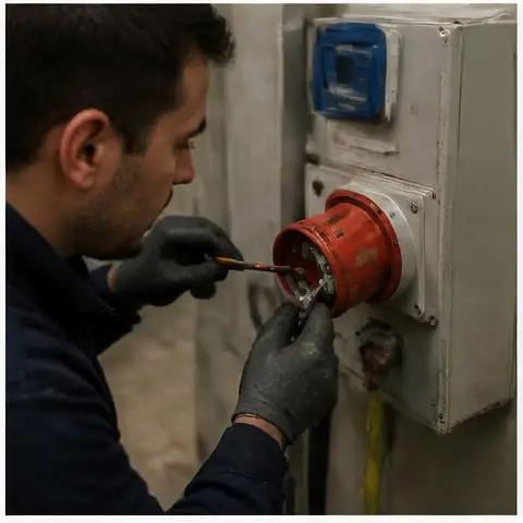 Büyükçekmece Fatih Mahallesi elektrikçi ekibinin klima ve çamaşır makinesi hatlarının ayrılması için yerinde çalışması