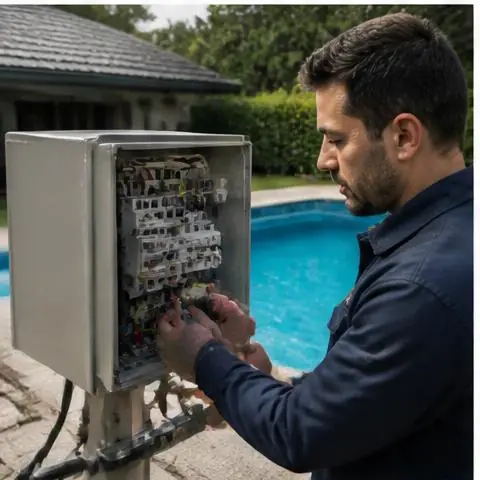 Esenyurt İnönü Mahallesi elektrikçi ekibinin inönü Mahallesi'nde atölye makine beslemeleri için yerinde çalışması