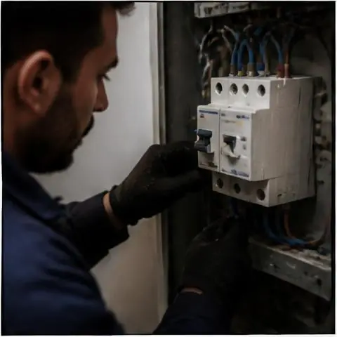 Esenyurt Örnek Mahallesi elektrikçi ekibinin esenyurt Örnek Mahallesi adreslerinde gevşek buat bağlantıları için yerinde çalışması