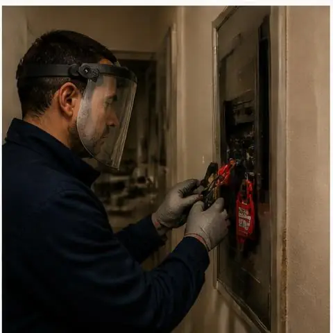 Avcılar Yeşilkent Mahallesi elektrikçi ekibinin site ortak alan panolarında şalter ve kontaktör arızaları için yerinde çalışması