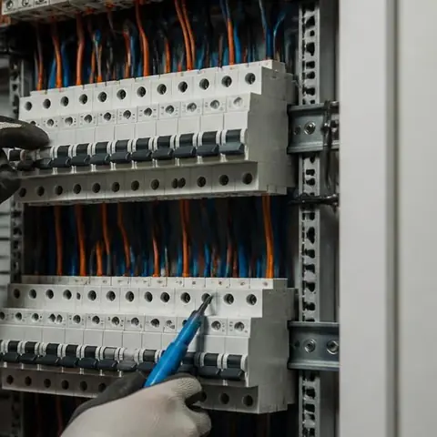 Silivri Büyük Çavuşlu Mahallesi elektrikçi ekibinin uzun hatlarda gerilim düşümüne göre kesit hesabı için yerinde çalışması
