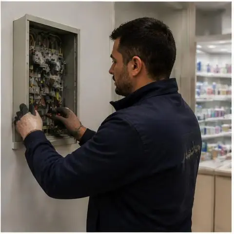 Bahçeşehir Prestij Park elektrikçi ekibinin daire içi ankastre mutfak ve klima hatlarında aşırı yüklenme kaynaklı sigorta atması için yerinde çalışması