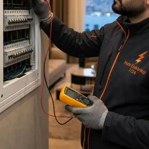 Silivri Değirmenköy Fevzipaşa Mahallesi elektrikçi ekibinin atölyelerde yüksek kalkış akımına uygun koruma elemanı seçimi için yerinde çalışması