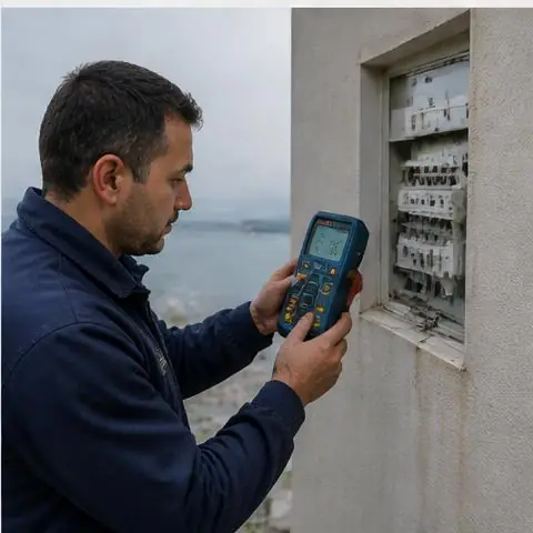 Esenyurt Hürriyet Mahallesi elektrikçi ekibinin esenyurt Hürriyet Mahallesi adreslerinde pano yenileme için yerinde çalışması