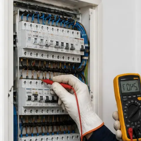 Silivri Seymen Mahallesi elektrikçi ekibinin denize yakın yapılarda pano içi oksitlenme kontrolü için yerinde çalışması