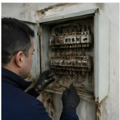 Büyükçekmece Hürriyet Mahallesi elektrikçi ekibinin sık tekrarlayan sigorta atmaları için yerinde çalışması