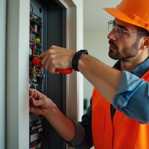 Silivri Küçük Kılıçlı Mahallesi elektrikçi ekibinin kuyu pompası ve depo hattı beslemesinin yenilenmesi için yerinde çalışması