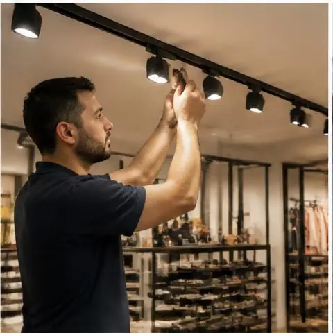 Esenyurt Üçevler Mahallesi elektrikçi ekibinin üçevler Mahallesi çevresinde dükkân aydınlatması için yerinde çalışması