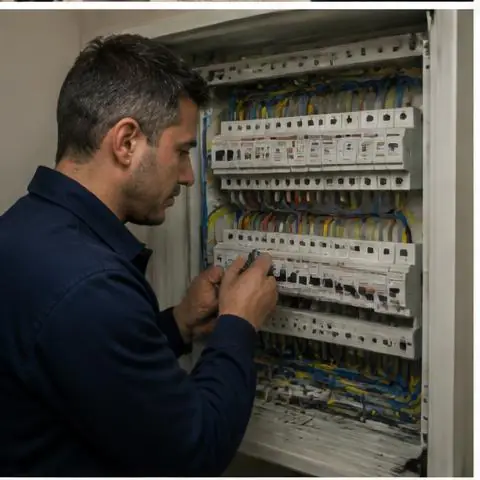 Esenyurt İstiklal Mahallesi elektrikçi ekibinin esenyurt İstiklal Mahallesi adreslerinde depo projektör aydınlatması için yerinde çalışması