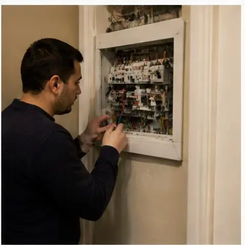 Esenyurt Ardıçlı Mahallesi elektrikçi ekibinin ardıçlı Mahallesi çevresinde daire içi ek priz tesisatı için yerinde çalışması