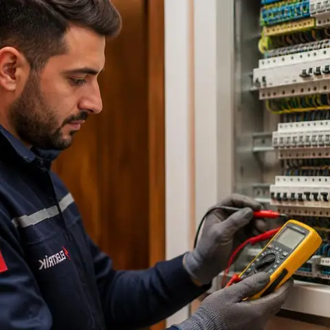 Silivri Küçük Sinekli Mahallesi elektrikçi ekibinin bahçe hatlarında sızdırmaz bağlantı kutusu uygulaması için yerinde çalışması