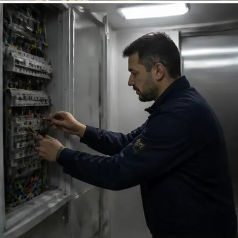 Avcılar Firuzköy Bağları elektrikçi ekibinin açık alandaki hatlarda izolasyon bozulması ve kaçak için yerinde çalışması