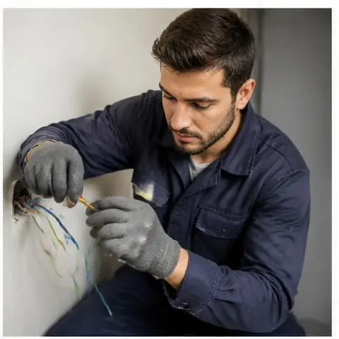 Esenyurt Merkez Mahallesi elektrikçi ekibinin merkez Mahallesi'nde çarşı dükkânlarında pano arızası için yerinde çalışması