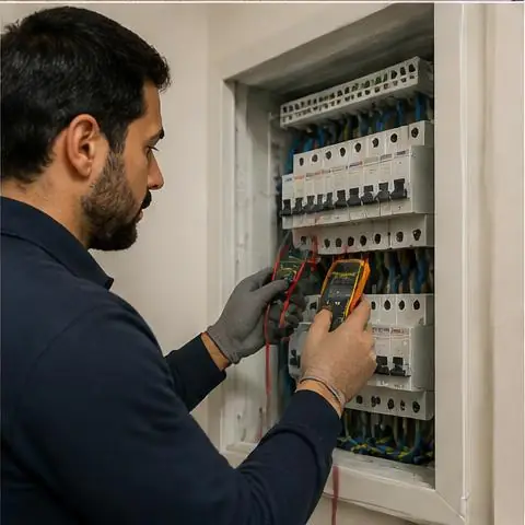 Avcılar Firuzköy Mahallesi elektrikçi ekibinin bahçe, garaj ve müştemilat hatlarında topraklama eksikliği için yerinde çalışması