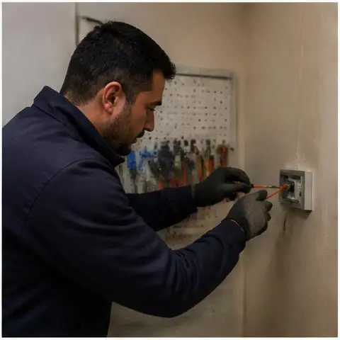 Bahçeşehir Prestij Park elektrikçi ekibinin ortak alan ve jeneratör panolarında kontaktör, termik ve etiketsiz hat sorunları için yerinde çalışması